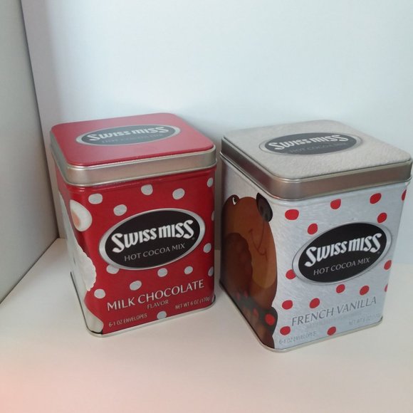 Swiss Miss Collectible Christmas Tins, Bears Red Silver, Seasonal Storage, Empty - Picture 5 of 8